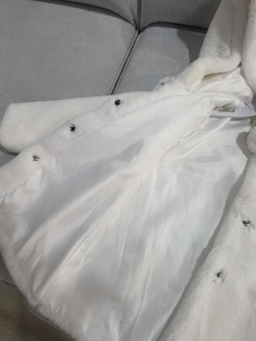 Cynthia Rowley Girls White Faux Fur Bunny Hood Coat Jacket 4T - Picture 9 of 14